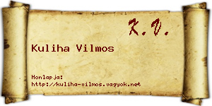 Kuliha Vilmos névjegykártya